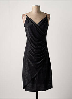 Robe mi-longue manches 3/4 manches 3/4 noir FILLE A SUIVRE femme