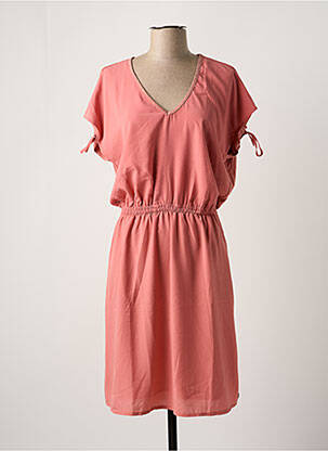 Robe mi-longue manches courtes manches courtes rose GARCIA femme