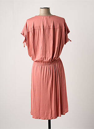 Robe mi-longue manches courtes manches courtes rose GARCIA femme