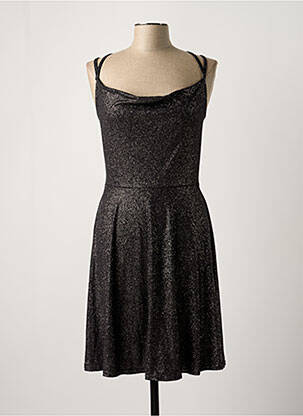 Robe mi-longue col rond fines bretelles noir FILLE A SUIVRE femme