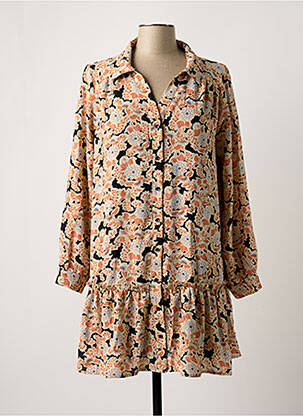 Robe courte manches longues manches longues noir CHERRY PARIS femme