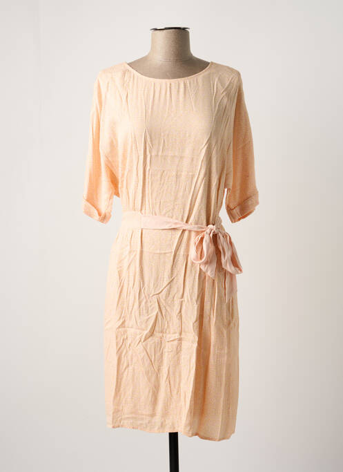 Robe mi-longue manches 3/4 manches 3/4 rose YAYA femme