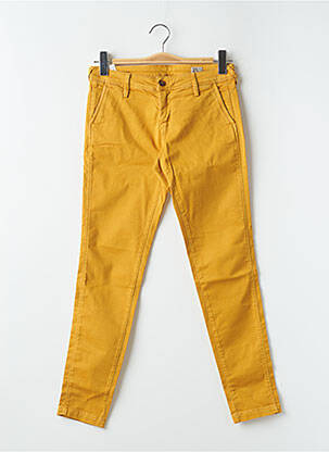 Pantalon chino taille basse taille basse jaune TEDDY SMITH femme