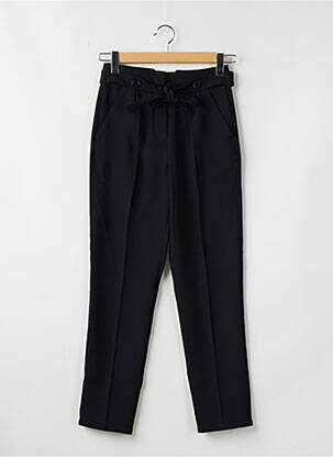 Pantalon droit tissage crêpe taille haute noir SCHOOL RAG femme
