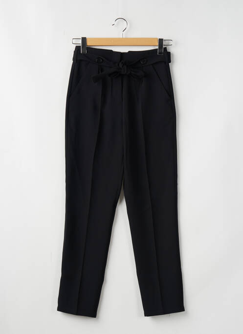 Pantalon droit tissage crêpe taille haute noir SCHOOL RAG femme