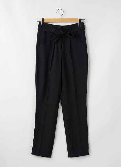 Pantalon droit tissage crêpe taille haute noir SCHOOL RAG femme