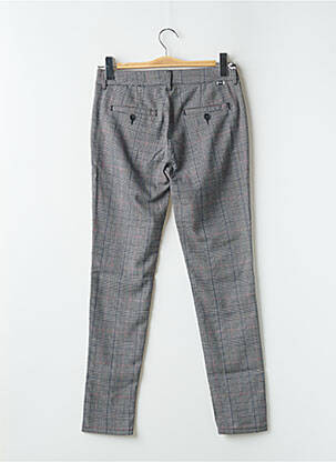 Pantalon chino fermeture zippée sous rabat boutonné taille normale gris REIKO femme