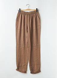 Pantalon droit taille élastique taille normale marron STUDIO PARISIEN femme