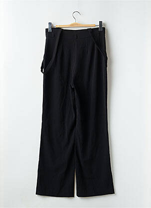 Pantalon large fermeture zippée sous rabat boutonné taille haute noir YUKA femme