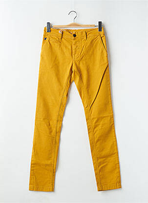 Pantalon chino tissage popeline taille normale jaune DONOVAN homme