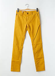 Pantalon chino tissage popeline taille normale jaune DONOVAN homme