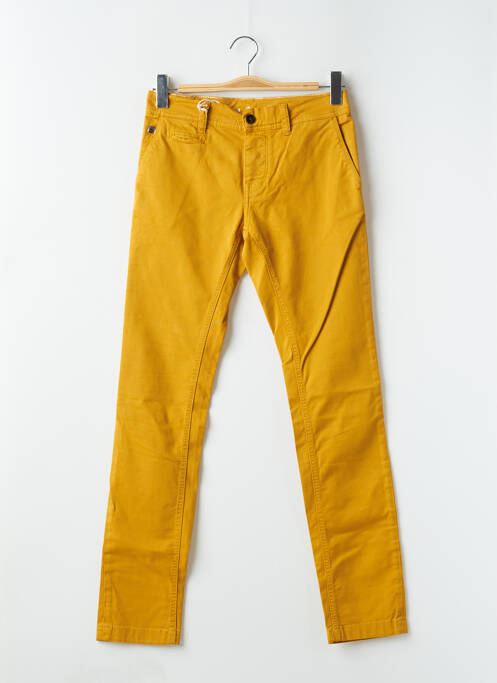 Pantalon chino tissage popeline taille normale jaune DONOVAN homme