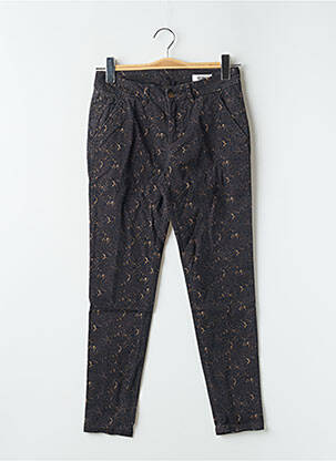 Pantalon chino tissage popeline taille normale marron REIKO femme