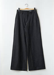 Pantalon large taille à pinces taille haute noir REIKO femme