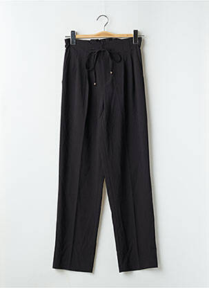 Pantalon droit tissage crêpe taille normale noir GRACE & MILA femme