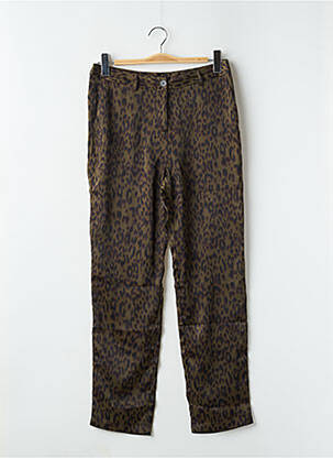 Pantalon chino fermeture zippée sous rabat boutonné taille normale vert LA PETITE ETOILE femme