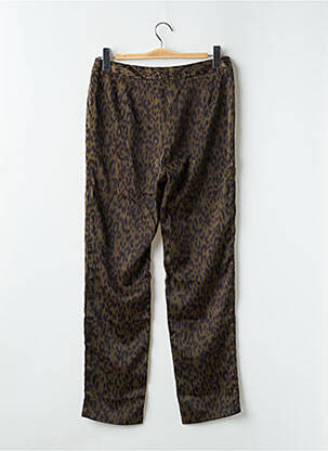 Pantalon chino fermeture zippée sous rabat boutonné taille normale vert LA PETITE ETOILE femme