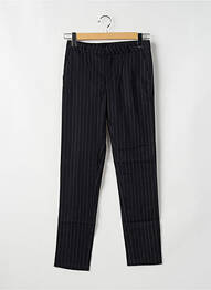Pantalon droit tissage crêpe taille normale noir BÔ-M femme