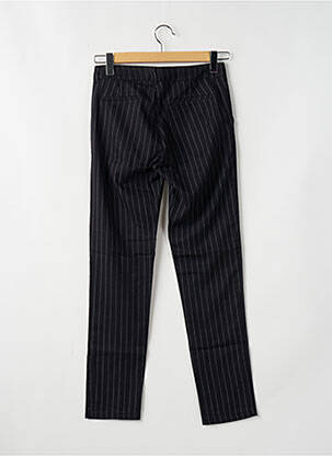 Pantalon droit tissage crêpe taille normale noir BÔ-M femme