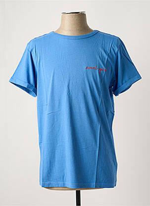 T-shirt coupe cintrée manches courtes bleu MAISON LABICHE homme