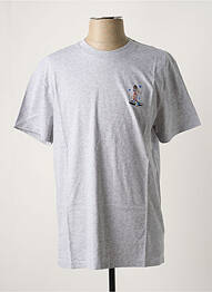 T-shirt broderie manches courtes gris MAISON LABICHE homme