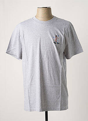 T-shirt broderie manches courtes gris MAISON LABICHE homme