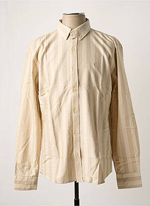 Chemise manches longues imprimé rayures beige FORÉT homme