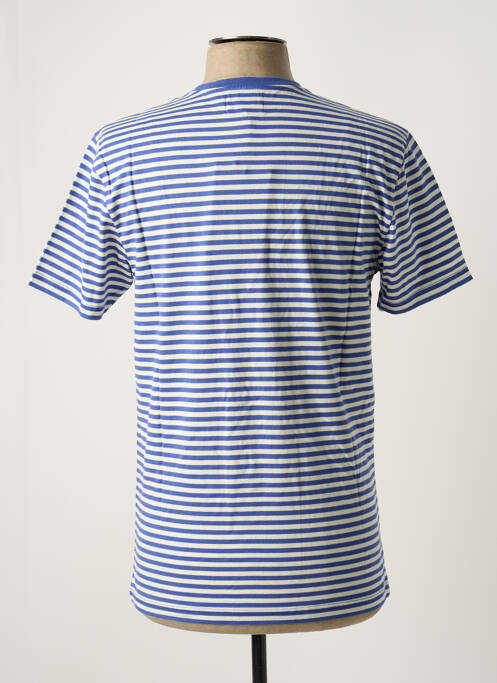 T-shirt broderie manches courtes bleu OLOW homme