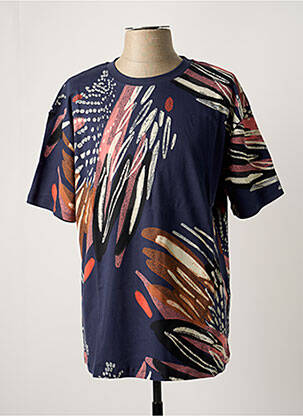 T-shirt stretch manches courtes bleu BLOTTER ATELIER homme