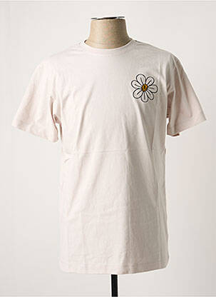 T-shirt broderie manches courtes beige BLOTTER ATELIER homme