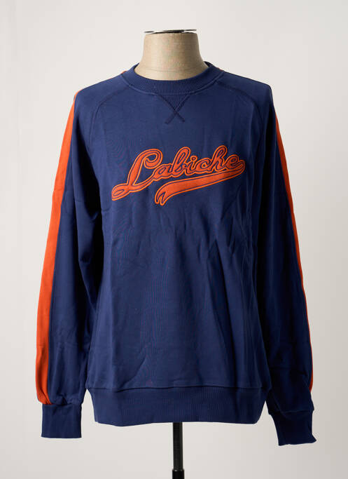 Sweat-shirt broderie manches longues bleu MAISON LABICHE homme