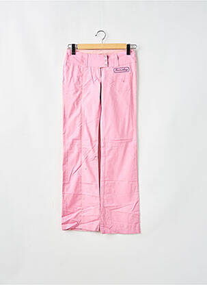Pantalon droit tissage popeline taille basse rose BE YOU K femme