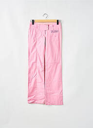 Pantalon droit tissage popeline taille basse rose BE YOU K femme