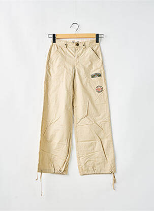 Pantalon droit fermeture zippée sous rabat boutonné beige CHIPIE fille