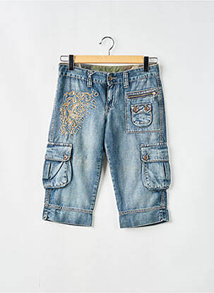 Pantacourt stretch taille basse bleu DENIM STUDIO femme