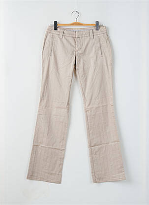 Pantalon droit stretch taille basse beige FREEMAN T.PORTER femme