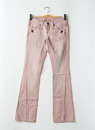 Pantalon droit fermeture zippée sous rabat boutonné taille basse violet FREEMAN T.PORTER femme