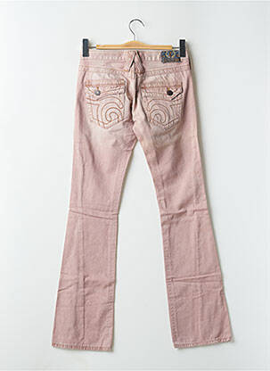 Pantalon droit fermeture zippée sous rabat boutonné taille basse violet FREEMAN T.PORTER femme