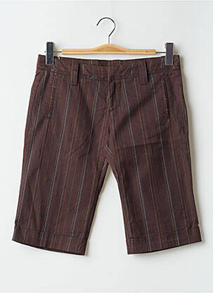 Bermuda fermeture zippée sous rabat avec crochet taille basse marron FREEMAN T.PORTER femme