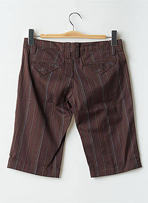 Bermuda fermeture zippée sous rabat avec crochet taille basse marron FREEMAN T.PORTER femme