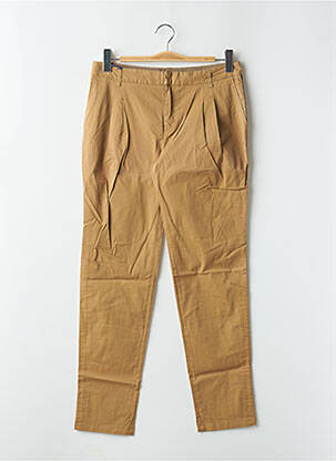 Pantalon chino broderie galons latéraux taille normale beige LEON & HARPER femme
