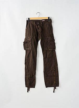 Pantalon cargo coupe droite taille basse marron LE TEMPS DES CERISES femme