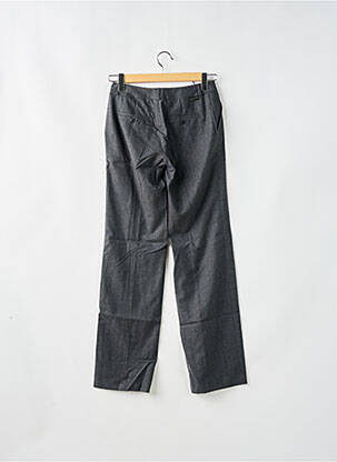 Pantalon chino fermeture zippée sous rabat avec crochet taille normale gris LEON & HARPER femme