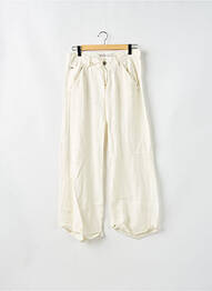 Pantalon large fermeture zippée sous rabat boutonné taille basse blanc MISS SIXTY femme