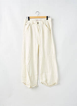 Pantalon large fermeture zippée sous rabat boutonné taille basse blanc MISS SIXTY femme