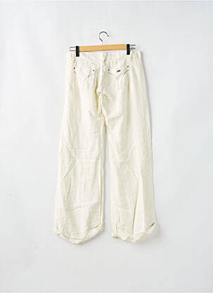 Pantalon large fermeture zippée sous rabat boutonné taille basse blanc MISS SIXTY femme