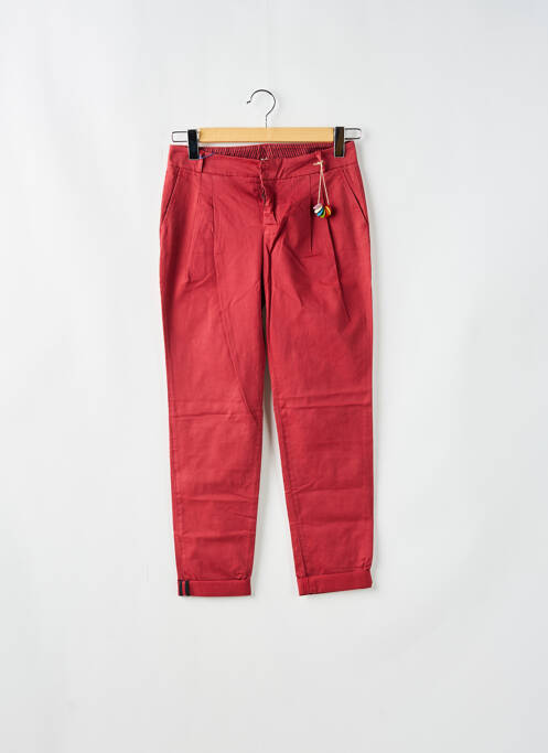Pantalon chino taille basse taille basse rouge LEON & HARPER femme