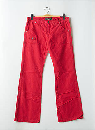 Pantalon droit tissage popeline taille normale rouge RWD femme