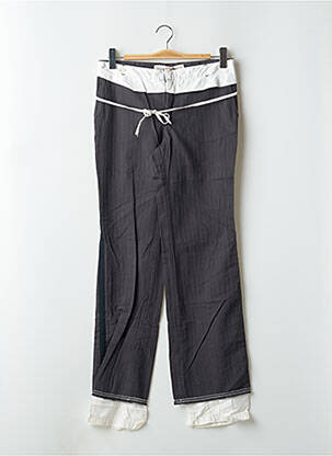 Pantalon droit tissage popeline taille normale gris SCHOOL RAG femme