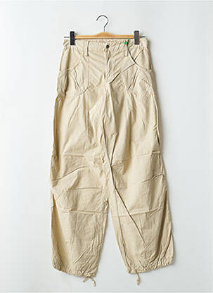 Pantalon droit tissage popeline taille normale beige SCHOOL RAG femme